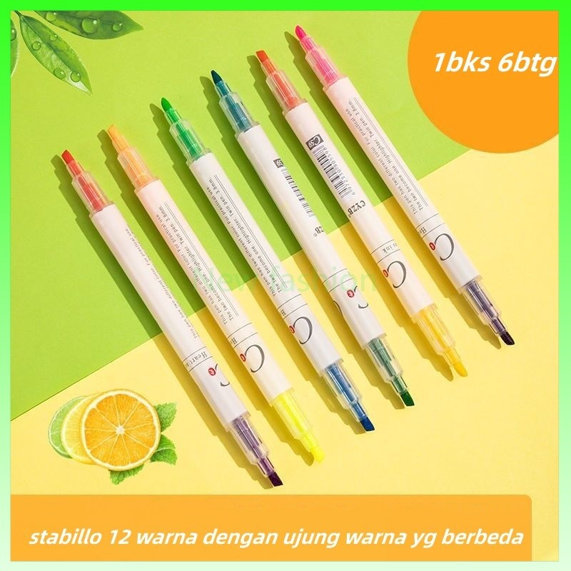 

stabilo/ stabilo 12warna /1set stabilo isi 6pcs dengan warna berbeda