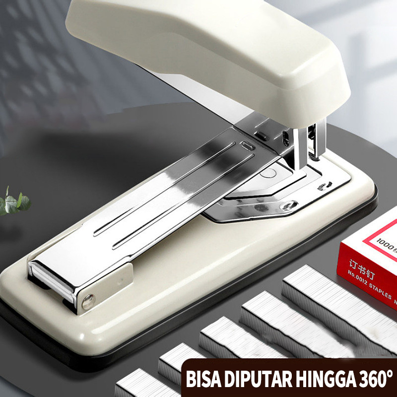 

stepler rotatable 360° Triple Stapler/Staples Putar 3 Arah 24/6 & 26/6 25 Lembar-Miss Art