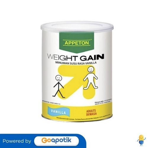 

Appeton Weight Gain Dewasa Rasa Vanila 900 Gram Kaleng