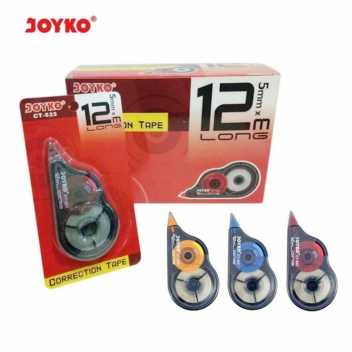

Correction Tape / Tip-Ex Kertas Roll Joyko CT-522 - 1 lusin isi 12 pcs