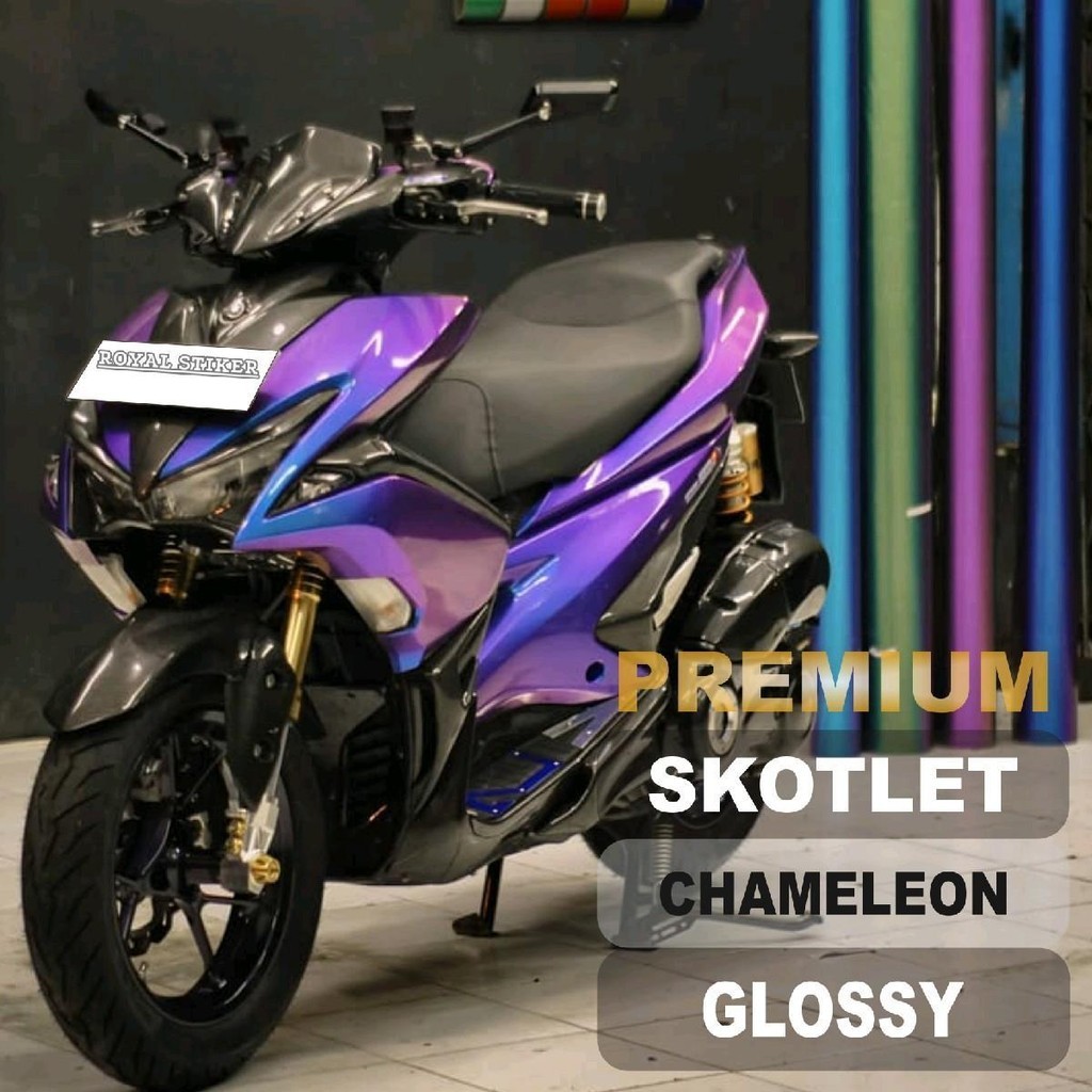 SKOTLET MOTOR BUNGLON AURORA STIKER SCOTLITE CHAMELEON MOBIL MOTOR Lebar - 50Cm