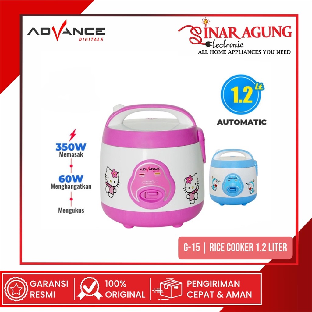 ADVANCE G-15 / G-15 MAGIC COM RICE COOKER 1.2 LITER - GARANSI RESMI