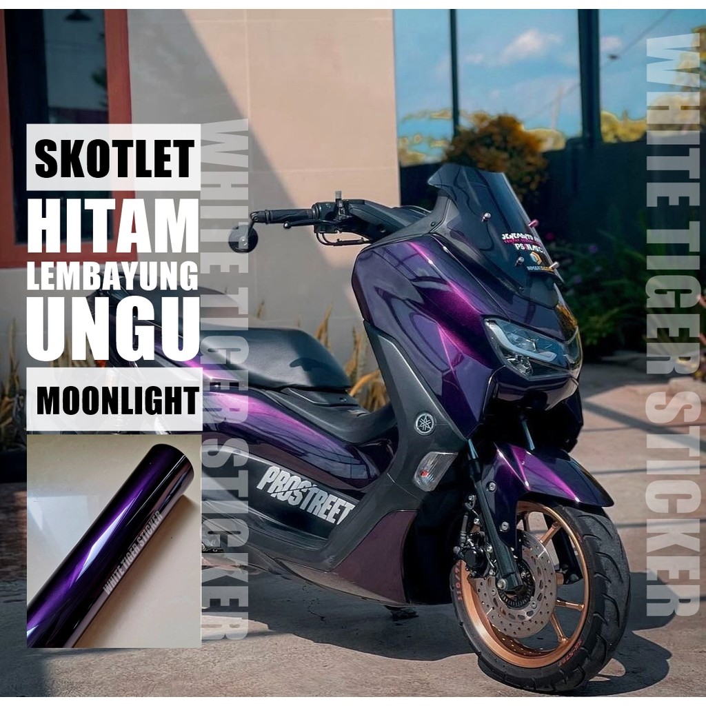 SKOTLET STIKER MOTOR HITAM LEMBAYUNG UNGU SKOTLET HITAM LEMBAYUNG PURPLE SCOTLITE MOONLIGHT UNGU SKO