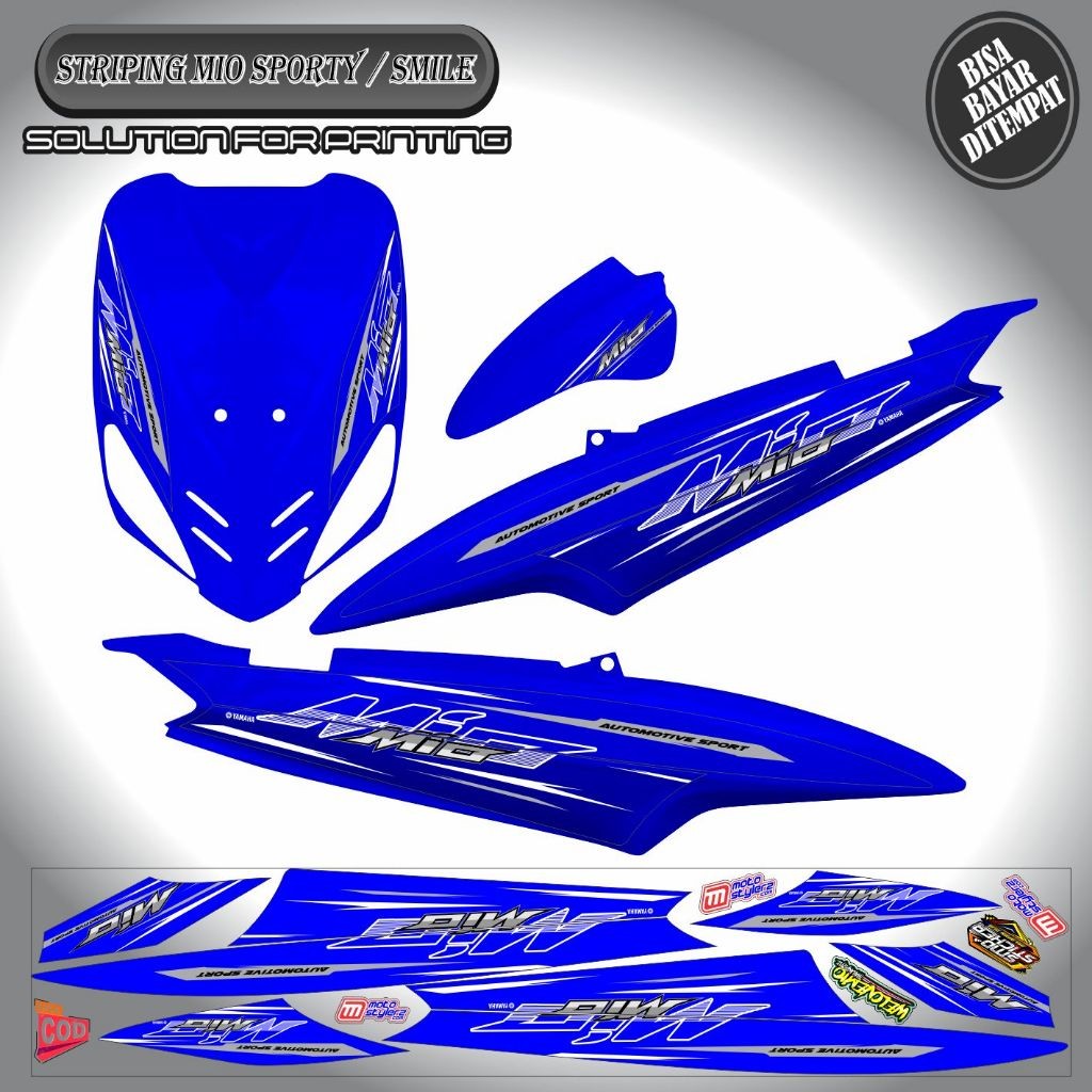 STRIPING VARIASI PUTIH STICKER YAMAHA MIO SPORTY / MIO SMILE
