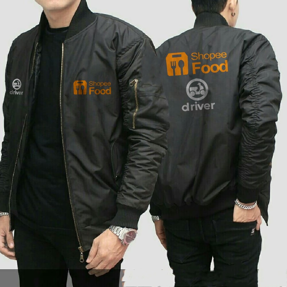JAKET BOMBER PARASUT DRIVER SHOPEE FOOD TERBARU / JAKET DRIVER PRIA DAN WANITA SHOPEE / FREE SABLON 