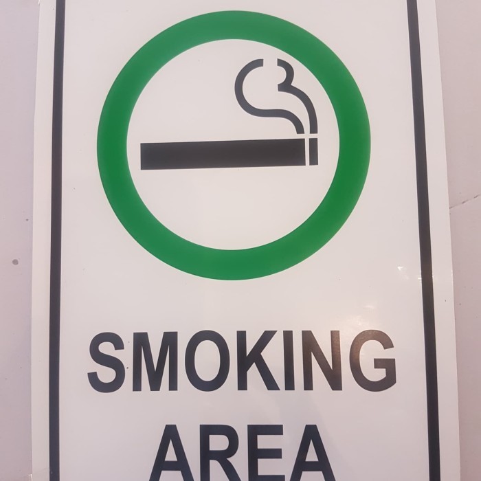 

SIGN LABEL STICKER K3 SMOKING AREA UKURAN 20X30CM
