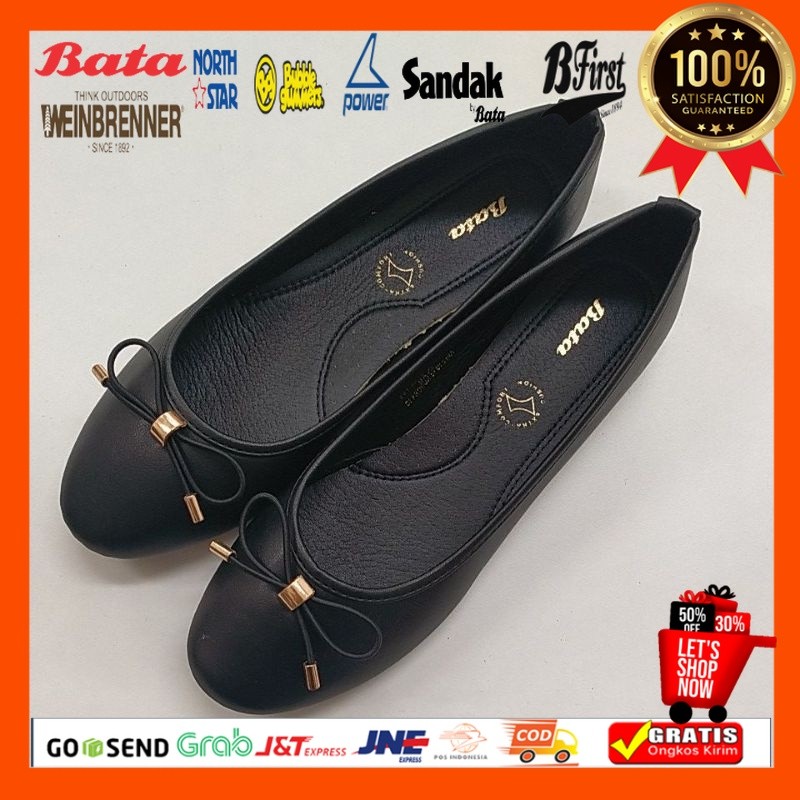 sepatu sandal flat wanita coklat - Bata Sepatu Wanita Flat 5515618