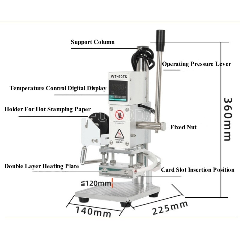 

90 Hot Foil Stamping Bronzing Machine Manual Embossing Pressing Printer With Positioning Slider Holder For PVC Leather Papers