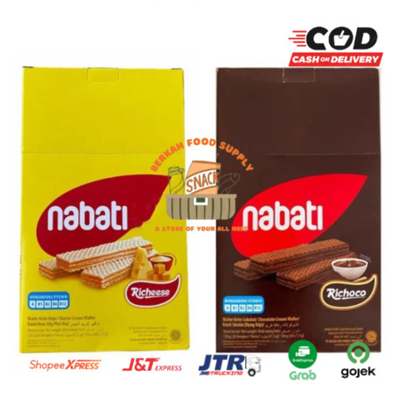 

( BERKAH ) Richeese NABATI Wafer Keju Coklat BOX isi 20 pcs x 6gr Snack Keju Richeese Snack Cemilan Anak Murah