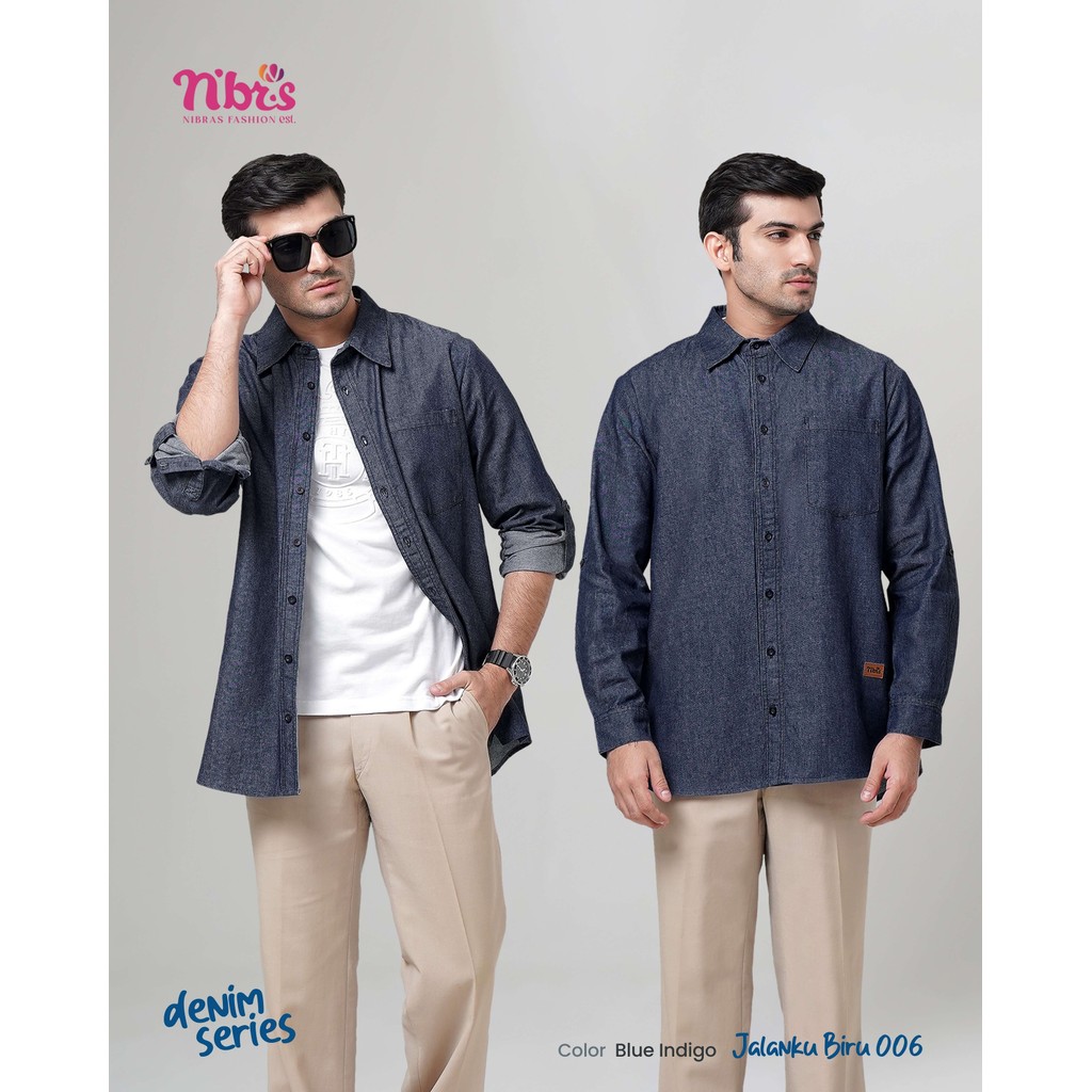 Kemeja Koko Pria Premium Lengan Panjang Jalanku Biru 006 By Nibras