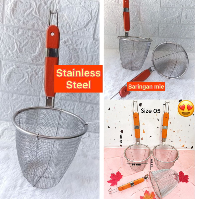 (wk acc) Saringan mie kocok / serok mie / saringan mie yamin mie ayam import stainless steel / Sarin