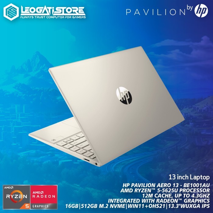 HP Pav Aero 13-BE1001AU - Ryzen 5-5625U/16GB/512GB - Gold