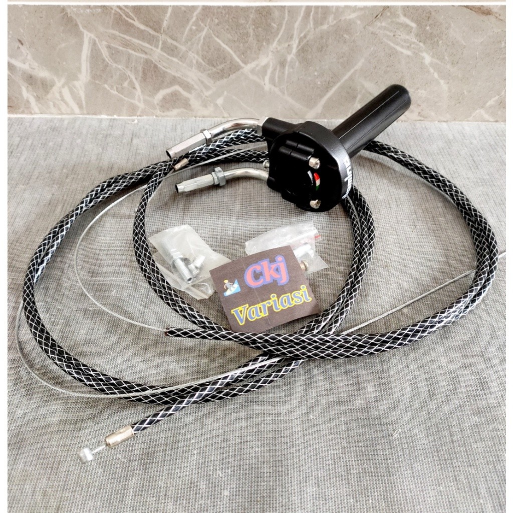 AURA Gas spontan carbon + L gas cnc + 2kabel gas serat carbon sonic fu vixion nmax pcx vario125/150 
