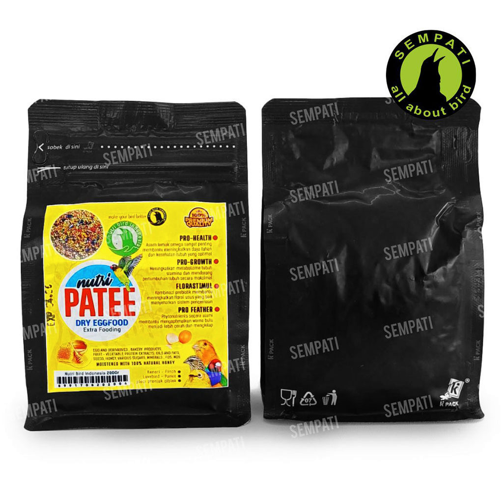 kjg SEMPATI Nutri Patee Dry Eggfood Extra Fooding Pakan Tambahan Burung Kenari Finch Lovebird Voer