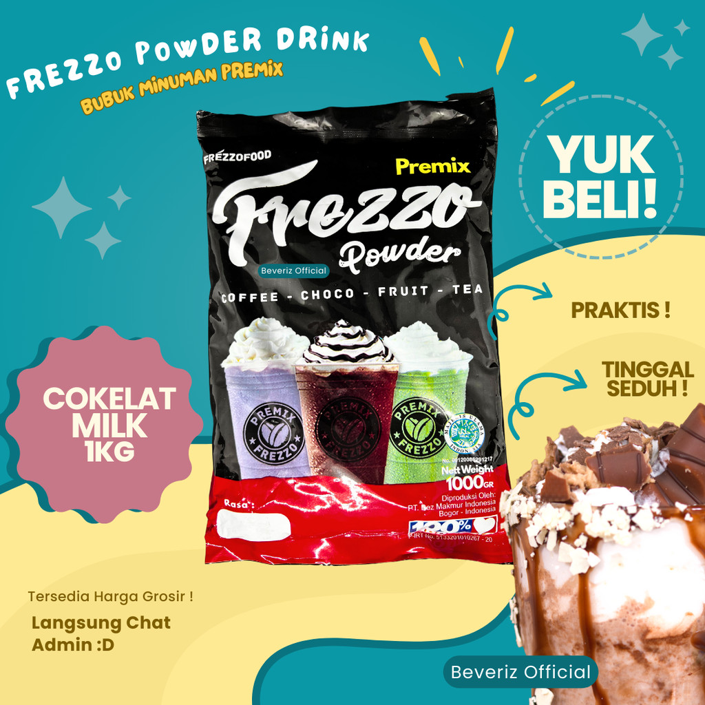 

BEVERIZ Frezzo Bubuk Minuman Rasa Coklat Susu | Choco Milk Boba Powder 1Kg / 1000gram {Bisa COD} {tersedia harga grosir}