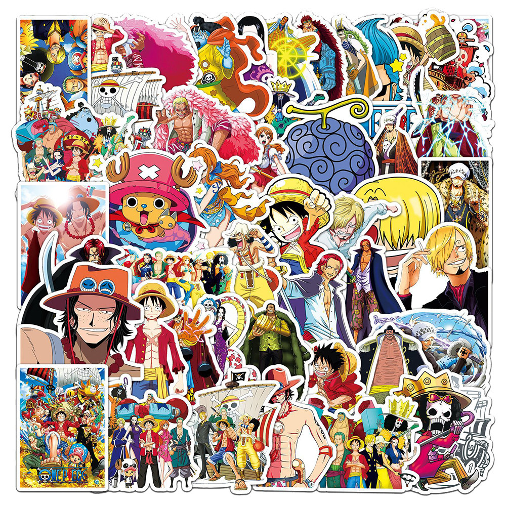 

50PCS One Piece Luffy Stickers Anime Decals Toys DIY Notebook Motorcycle Skateboard Phone Waterproof Cartoon Sticker Packs