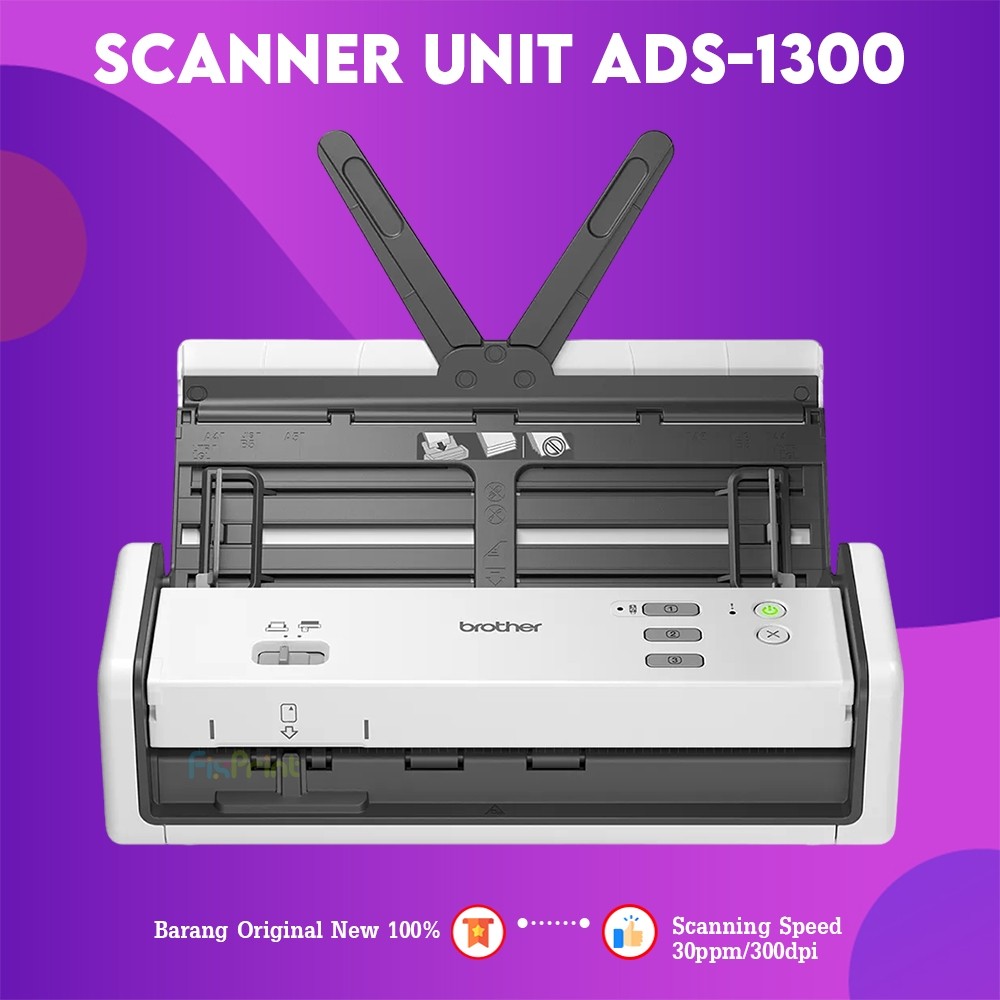 FixPrint Mesin Portable Scan Dokumen ADS 1300 Scanner Brother Pengganti ADS-1200 New