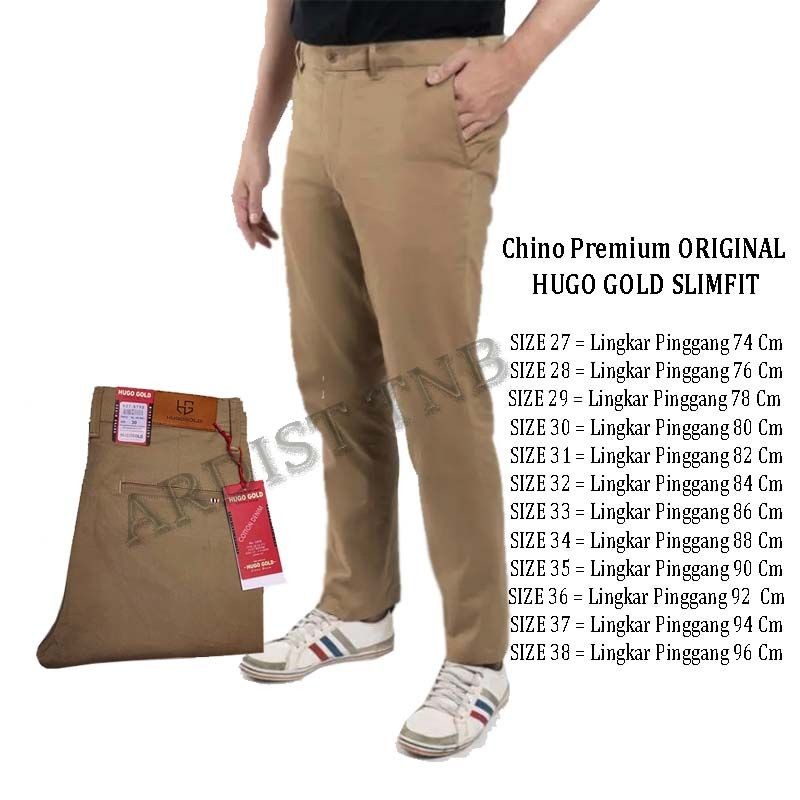 Celana Panjang Chino HUGO GOLD Slimfit / Chinos Cassual Hugo Gold Terlaris