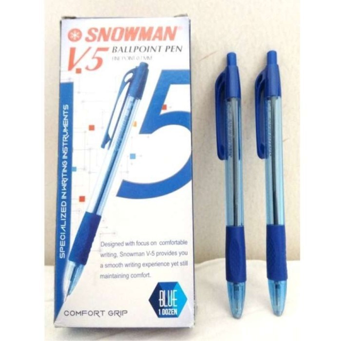 

[TERBARU] PULPEN SNOWMAN V5 0.5 PER LUSIN HTM/BIRU/MERAH - Biru