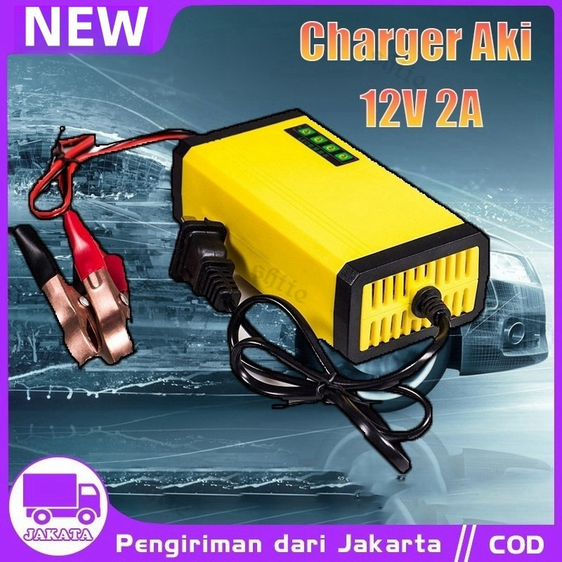 CHARGER AKI 2A 12V MOTOR MOBIL KABEL INDONESIA CASAN AKI ACCU ALAT CAS AKI MOTOR MOBIL 12V 2A CRAFTE