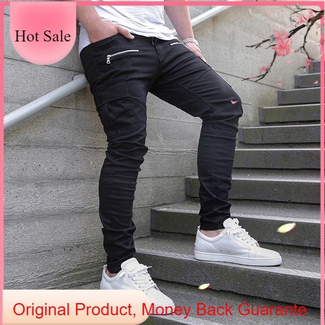 Celana Pria Cargo Zipper | joger | Jogger Cargo panjang pria | cargo zipper hitam