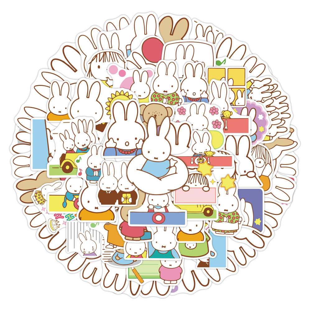 

10/30/50PCS Miffy Stickers Cute Rabbit Cartoon Sitcker Meme Graffiti Decals Luggage Laptop Phone Guitar Car Bike Skateboard Toy