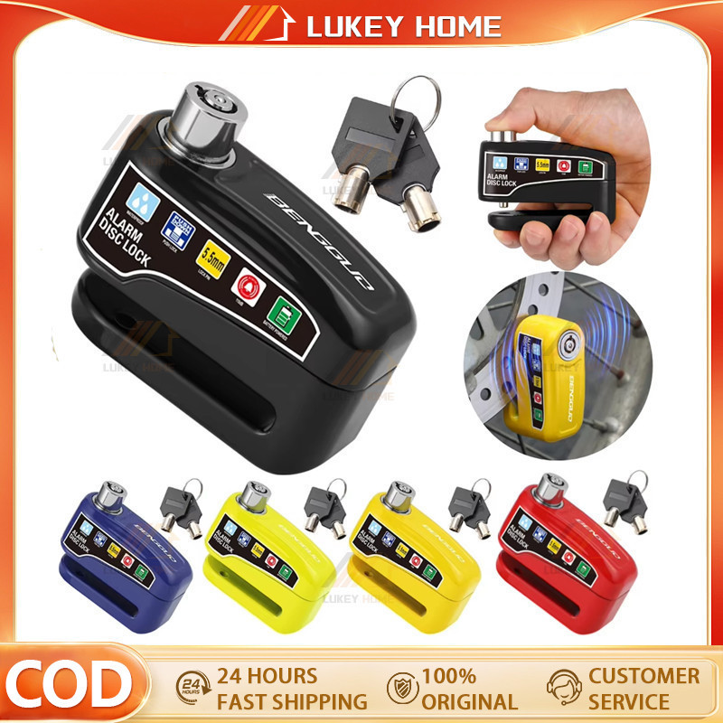 Gembok Disc Lock Cakram Alarm Motor Anti Maling Kunci Baja Kuat/gembok cakram motor anti maling/gemb