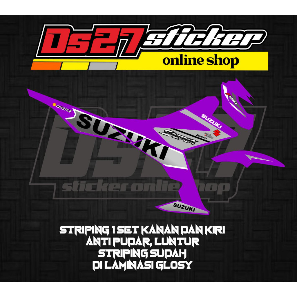 STRIPING STICKER LIS BODI MOTOR VARIASI SATRIA FU INJEKSI