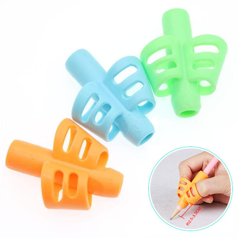 

3pcs Children Writing Pencil Pen Holder Kids Learning Practise Silicone Pen Aid Grip Posture Correction Device for Students