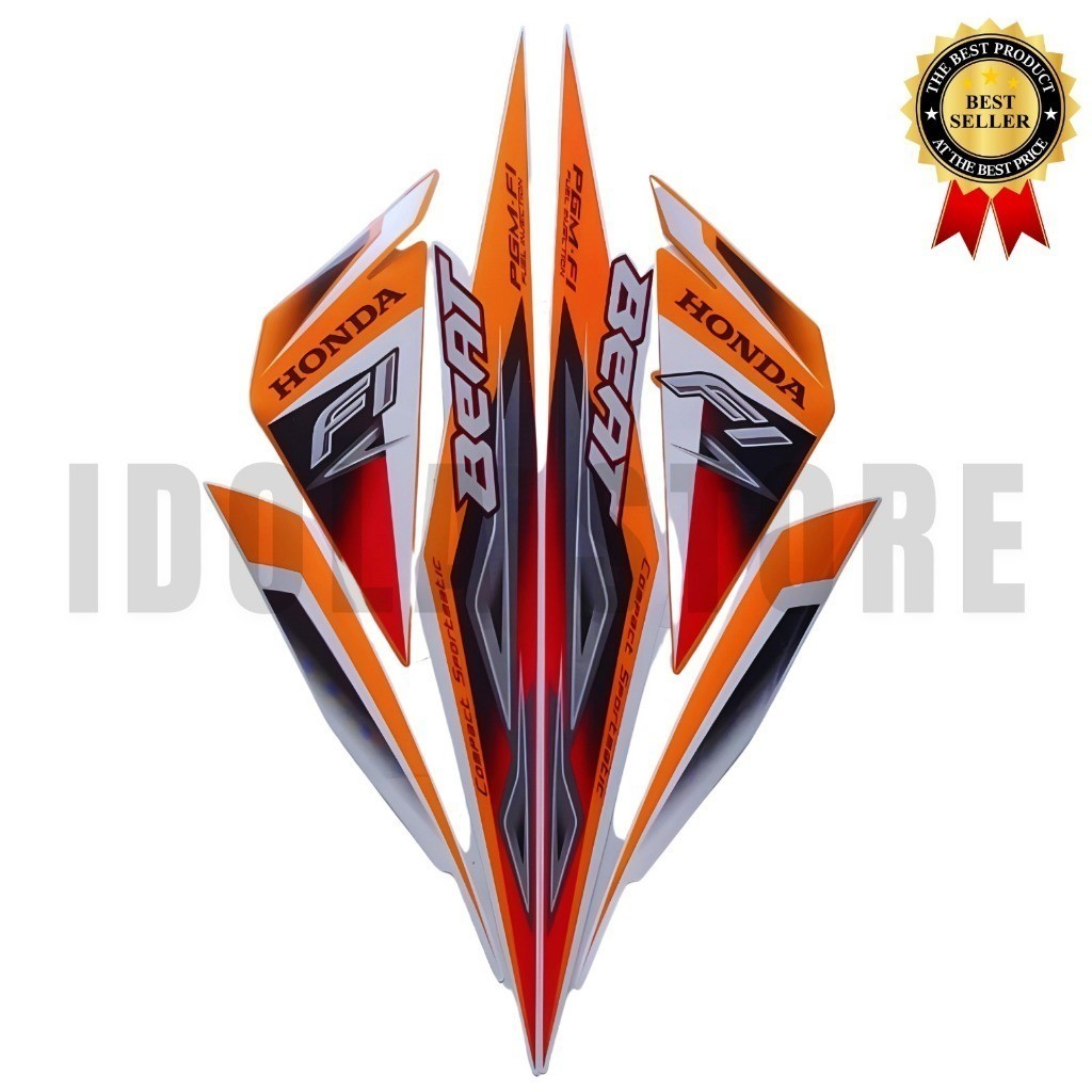 Sticker Striping Motor Honda Beat Combi 2014 Beat samba Fi orange list body motor beat Samba Fi 2014
