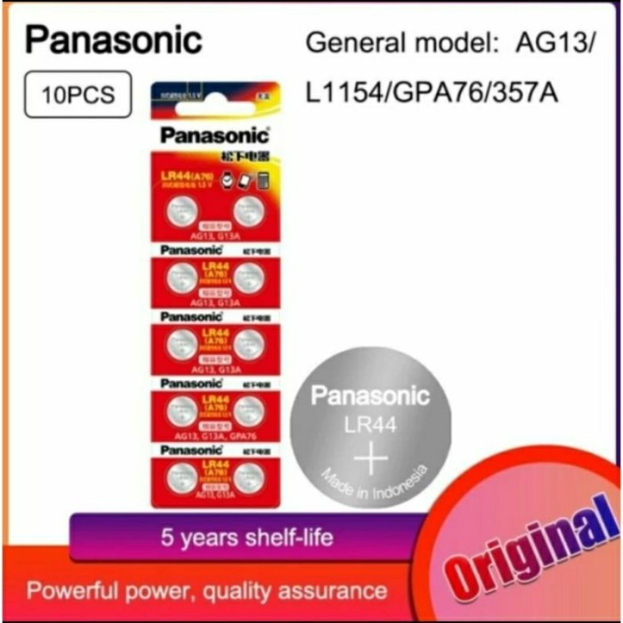 BATERAI PANASONIC LR44 LITHIUM - PREMIUM BATERAI LR44 PANASONIC ORIGINAL