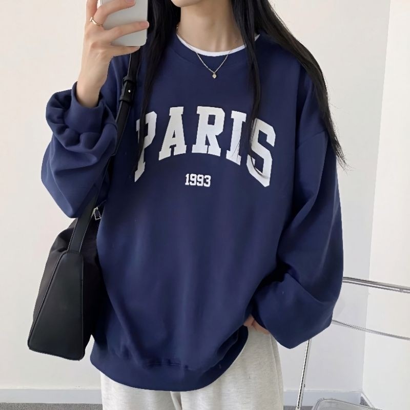 ( S - 6XL ) Sweater PARIS 1993 Korean Street Style Big Size Oversize L XL XXL 2XL 3XL 4XL 5XL 6L Cre