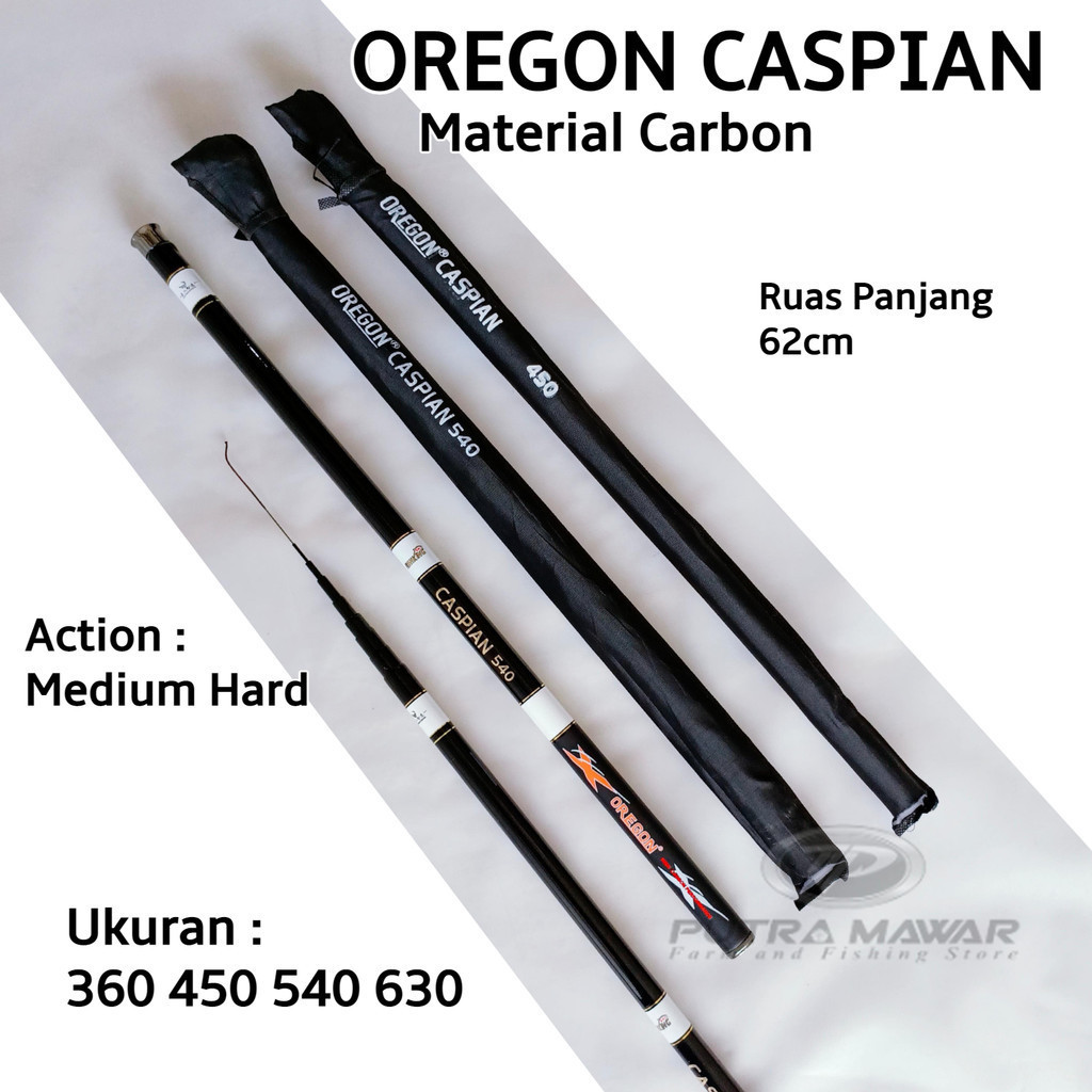 Oregon Caspian 360 450 540 630 Joran Tegek Bahan Carbon Action Medium Hard Ringan dan Super  Kuat