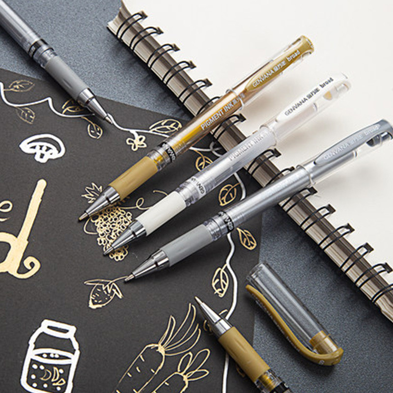 

3/6Pcs White Ink 1.0MM Gel Pen Permanent Graffiti Metalic Paint Marker Pens Gold Silver White Pen Writting Drawing Art Supplies