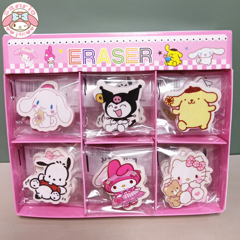 

36pcs Sanrio Cartoon Eraser New Cute Pochacco Cinnamoroll Pencil Eraser Student Stationery Kid School Supplies Prizes Whole