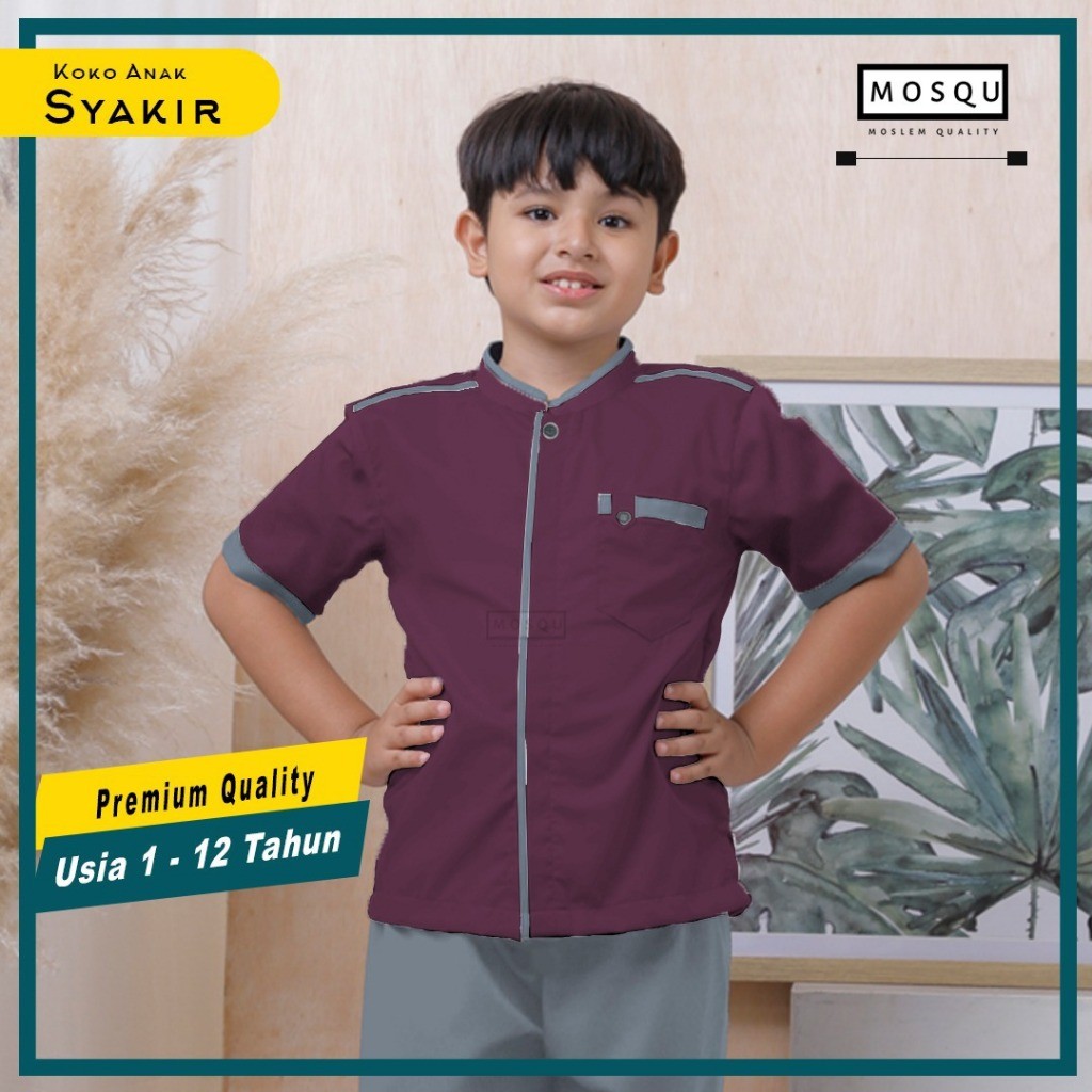 Baju Koko Anak Laki Laki Model Shakir Umur 1-12 Tahun Baju Lebaran