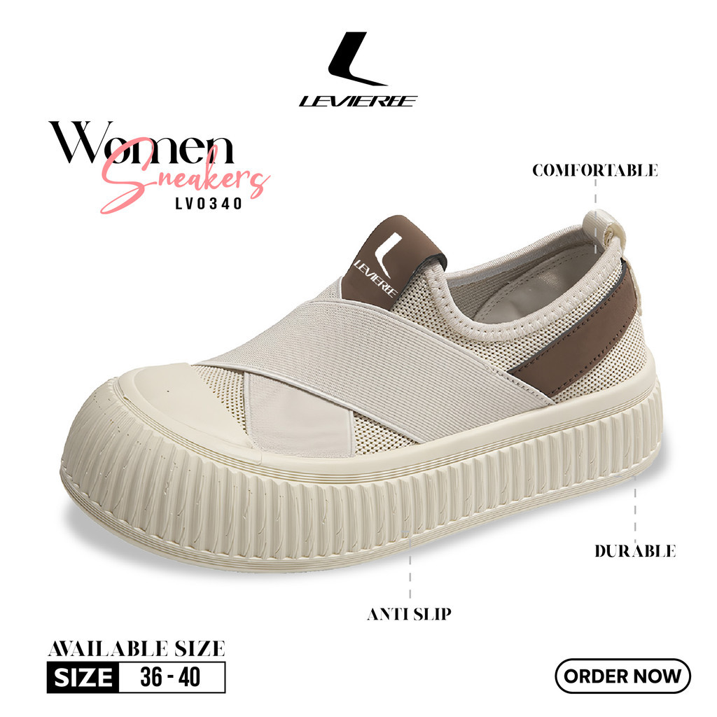 LVR  LV0340 Sepatu Sneakers Wanita Sepatu Slip On