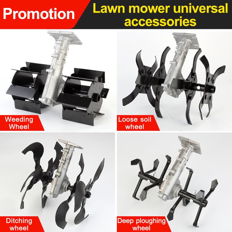 Alat Penggembur Tanah Mini Tiller Head Weeder Cakar Penyiang Gulma Mesin Potong Rumput Penyiang