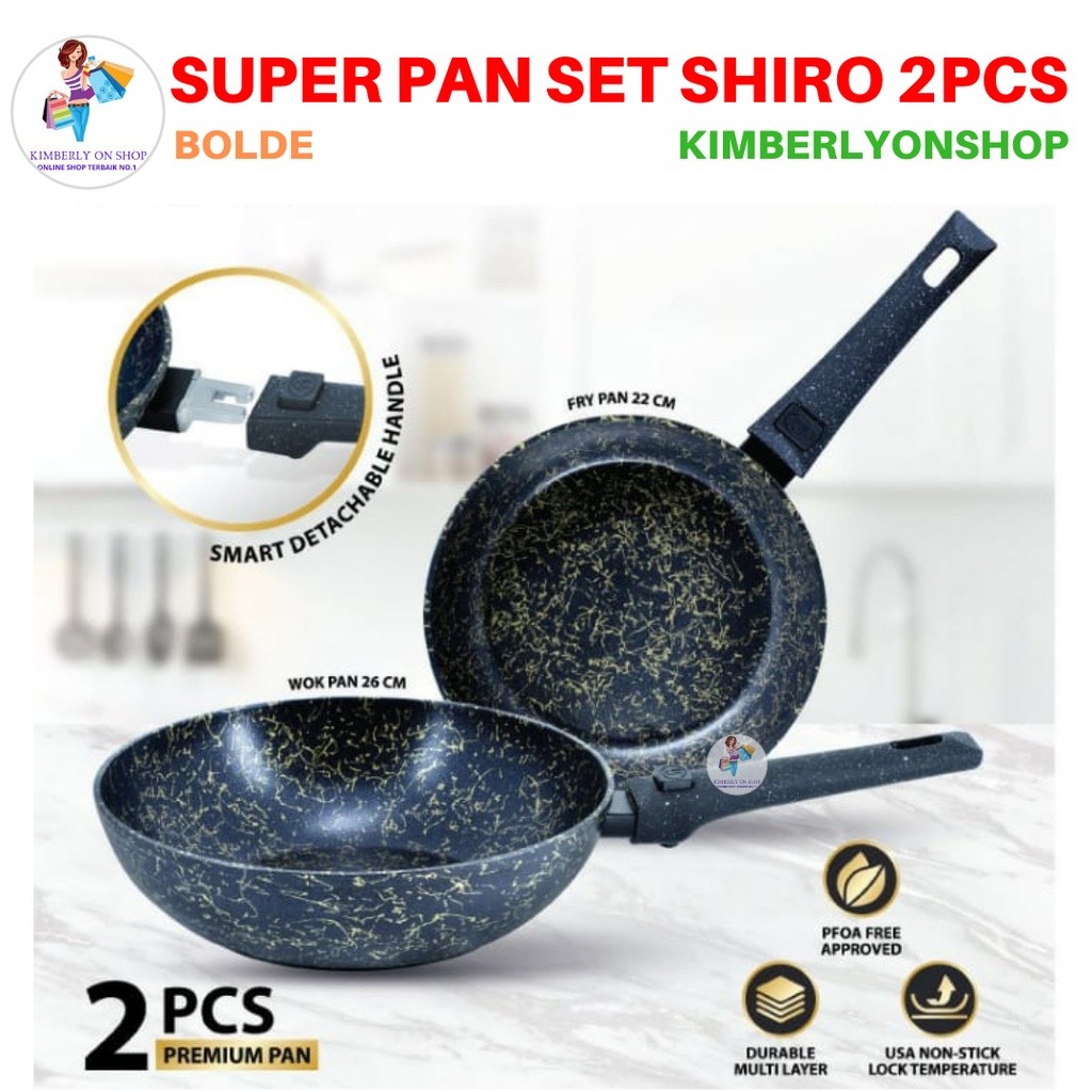 Wajan Teflon Super Pan Shiro Set 2 Pcs Bolde