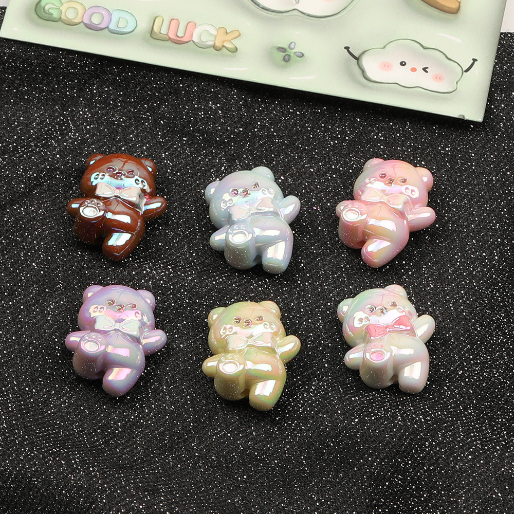 

Cordial Design 100Pcs 21*26MM Jewelry Findings & Components/Hand Made/Acrylic Beads/Aurora Effect/Bear Shape/DIY Beads #17241