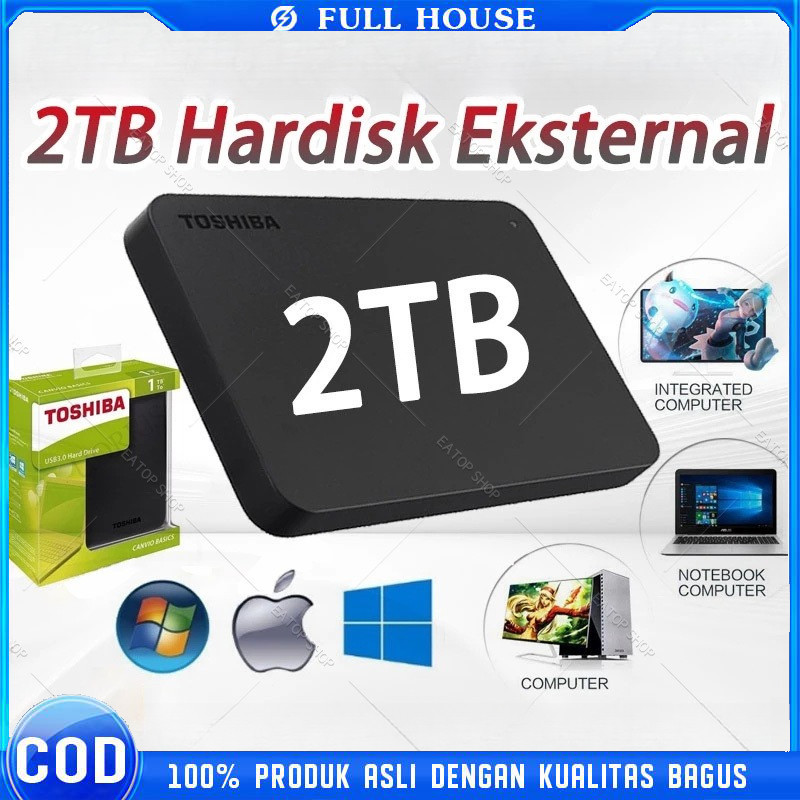 Full House！ Toshiba SSD Portable SSD External Hardisk Eksternal Hard Drive USB 3.0 2TB Portable Ekst