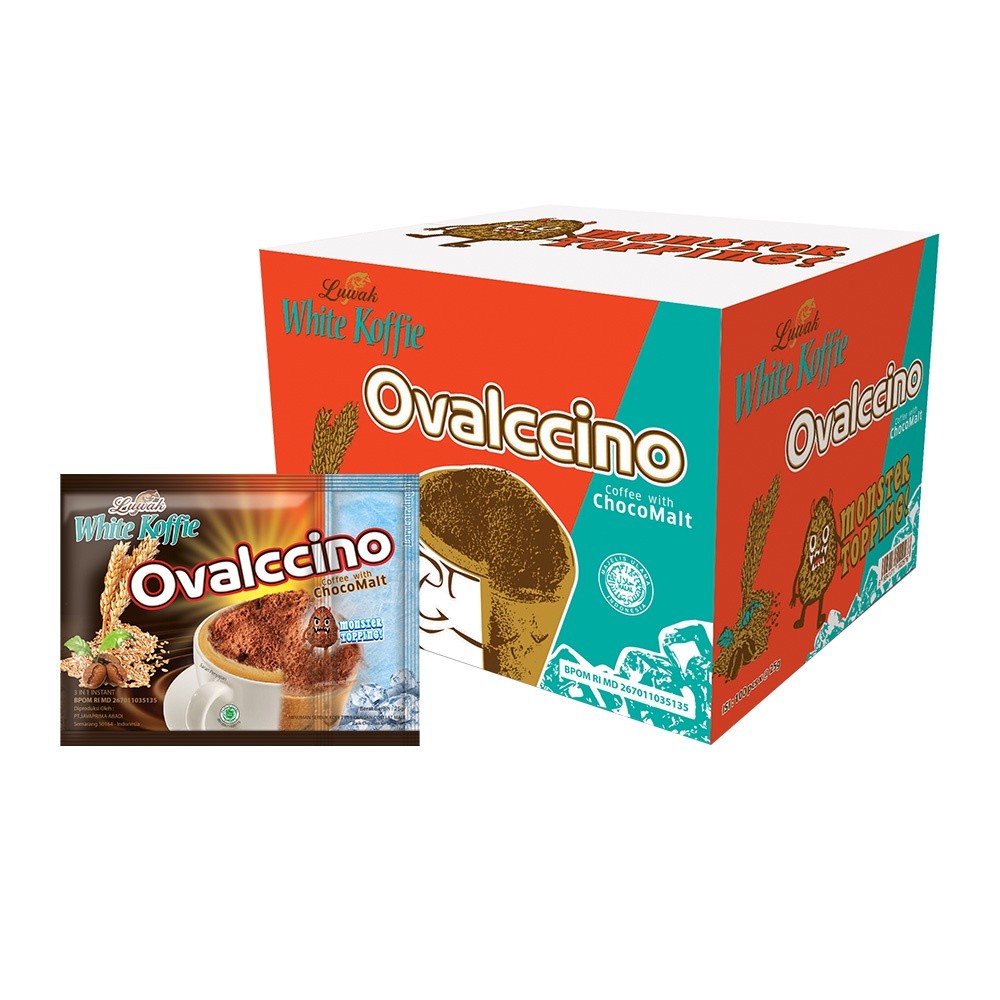 

Kopi - Luwak White Koffie Ovalccino Renceng 15 x25 gr - 10 Pcs (Karton)