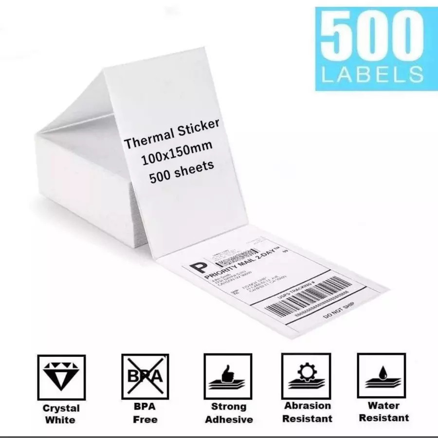 

[anitech toko] LABEL THERMAL /LABEL THERMAL KERTAS LIPAT 100X150 500PCS