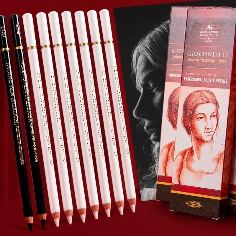 

1 Pcs Charcoal Pencils White Black Sketch Pencils Highlighter Art Drawing Supplies Professional Soft and Hard Charcoal Pencils
