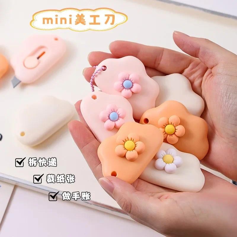 

Mini Pocket flower floral Cloud Art Utility Knife Box Knife scrapbook Paper Cutter Craft Wrapping Refillable Blade Stationery