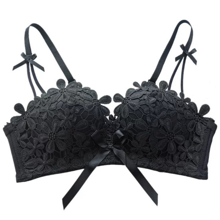 Bra push up busa tebal bawah Bh tanpa kawat lace renda bunga AV3