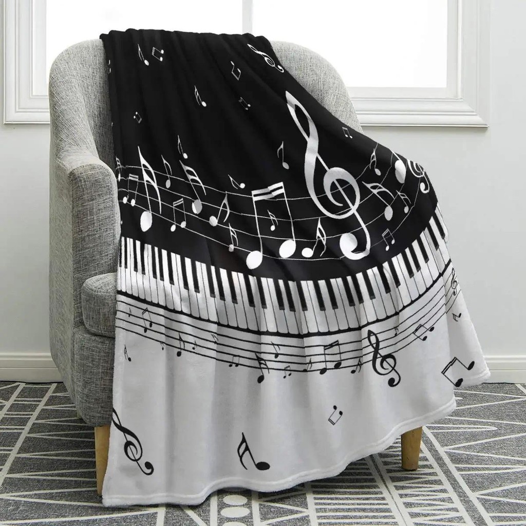 

Music Note Blanket Print Throw Soft Warm Comfortable Sofa Chair Bed Office All Season Birthday Souvenir Gifts