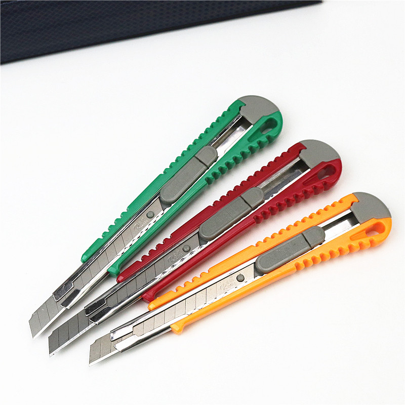 

1PC High strength plastic samll Size Utility Knife with lock Paper Cutter Razor Blades Knife School and Office Stationery Tools