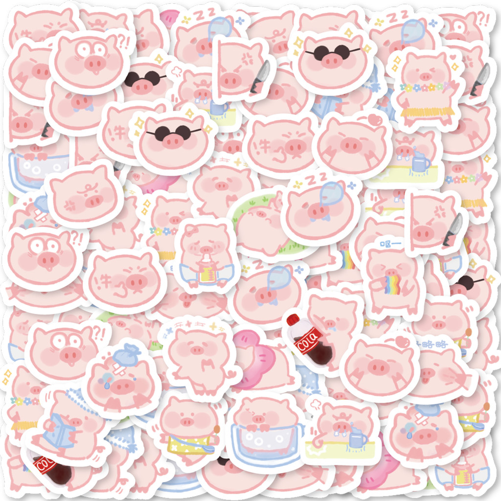 

40pcs Cute Steamed Bun Pig Cartoon Graffiti Stickers Decorated Laptop Motorcycle Suitcase Classic Toy Waterproof PVC Decals