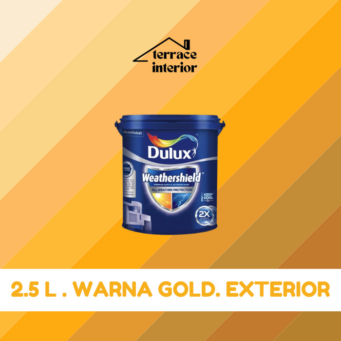 Cat Tembok Dulux Weathershield Exterior 2.5L Gold  Semi Gloss